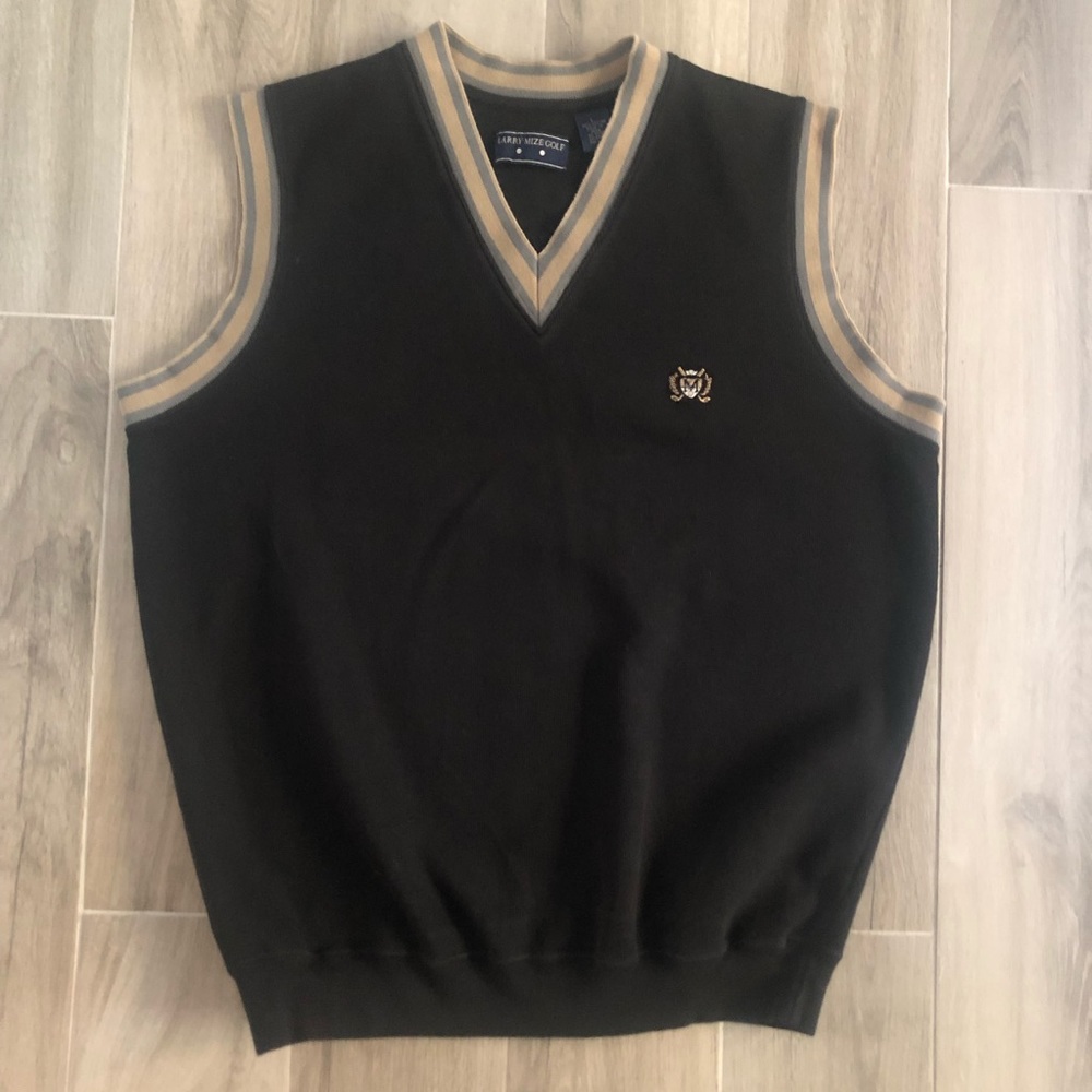 Larry Mize Golf Mens Size Large Black Vest